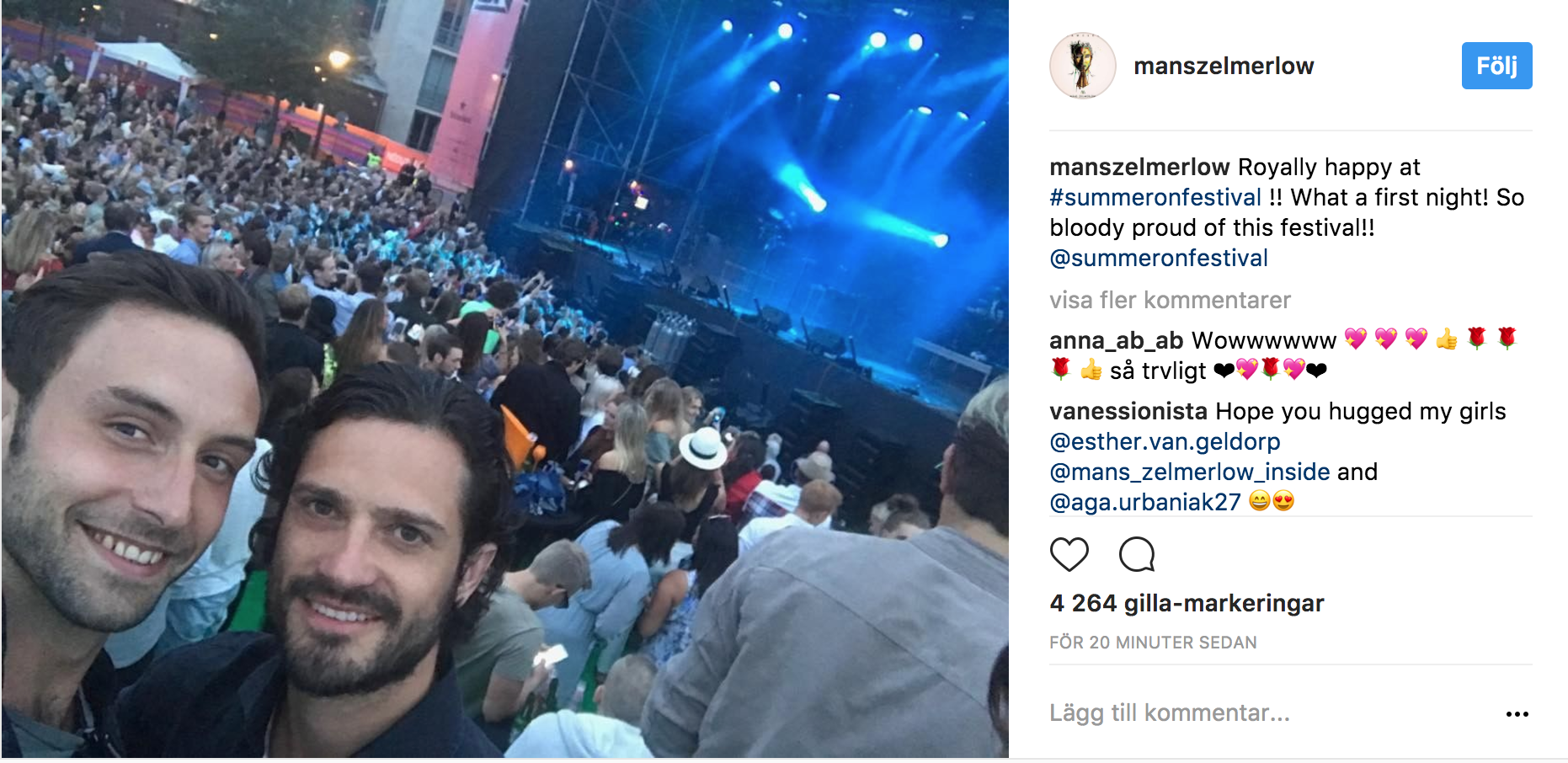 Måns posar med prinsen